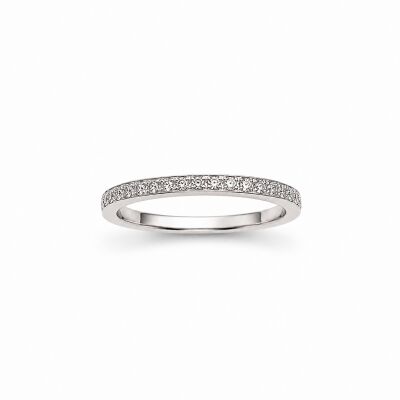 Alliance Etincelle or blanc et diamants 0,34 carat