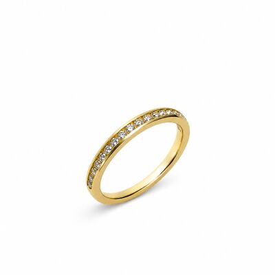 Alliance Délicate or jaune et diamants 0,20 carat