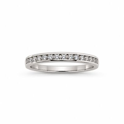 Alliance Délicate or blanc et diamants 0,25 carat