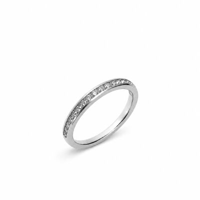 Alliance Délicate or blanc et diamants 0,25 carat