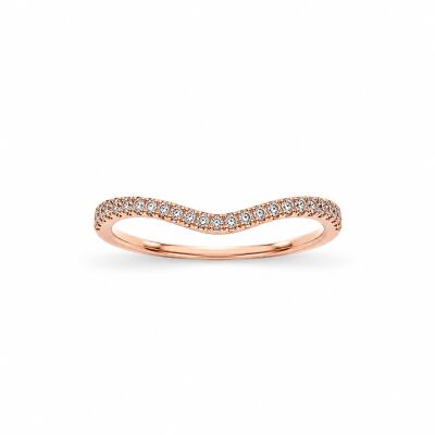 Alliance Vagabonde or rose et diamants 0,17 carat