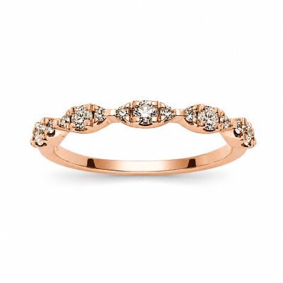 Alliance Mademoiselle or rose et diamants 0,33 carat