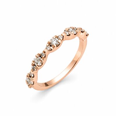 Alliance Mademoiselle or rose et diamants 0,33 carat