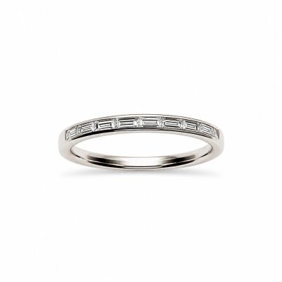 Alliance Délicate or blanc et diamants 0,37 carat