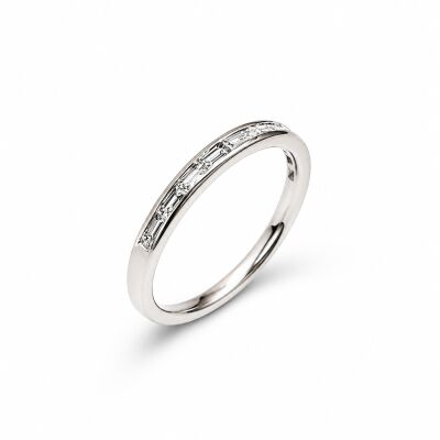 Alliance Délicate or blanc et diamants 0,37 carat