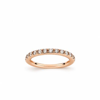 Alliance Aube or rose et diamants 0,50 carat
