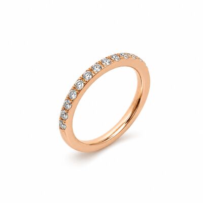 Alliance Aube or rose et diamants 0,50 carat