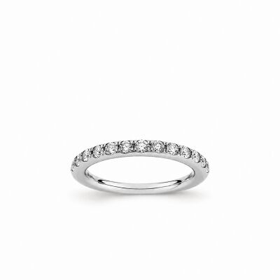 Alliance Aube or blanc et diamants 0,50 carat