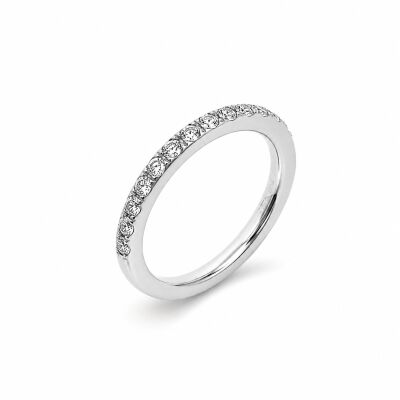 Alliance Aube or blanc et diamants 0,50 carat
