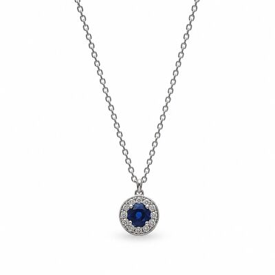 Collier Opium or blanc et saphir