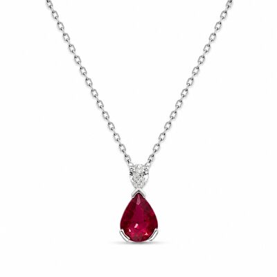 Collier 1894 or blanc et rubis