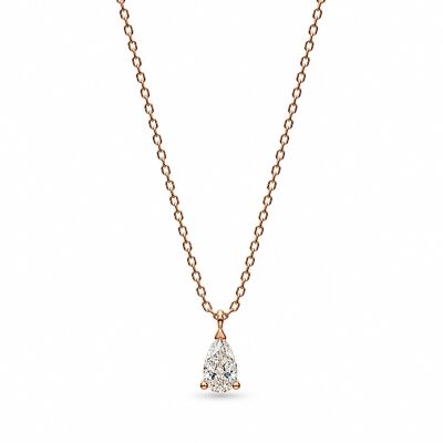 Collier Libre or rose et diamant 0,45 carat
