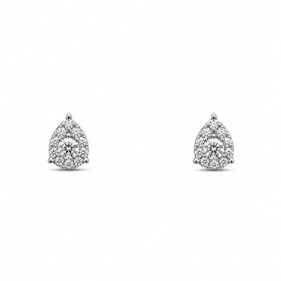 Boucles d'oreilles Mirage or blanc et diamants 0,40 carat