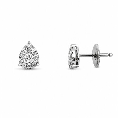 Boucles d'oreilles Mirage or blanc et diamants 0,40 carat