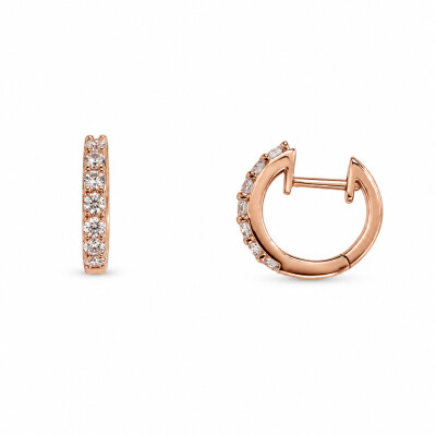 Boucles d'oreilles Bohème or rose et diamants
