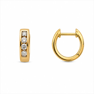 Boucles d'oreilles Délicate or jaune et diamants 0,45 carat