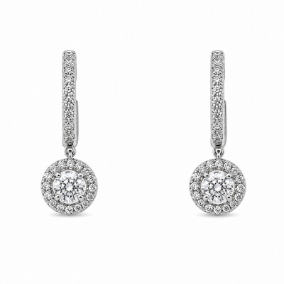 Boucles d'oreilles Trouble or blanc et diamants