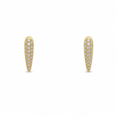 Boucles d'oreilles Ma Griffe or jaune et diamants