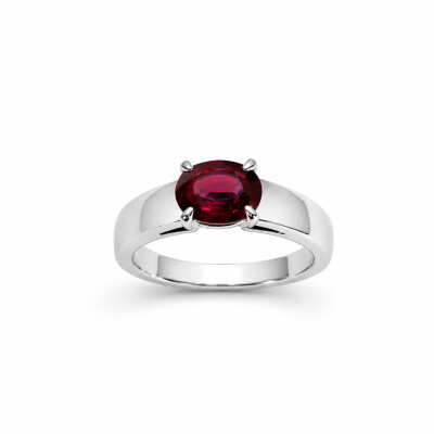 Bague Radha or blanc et rubis