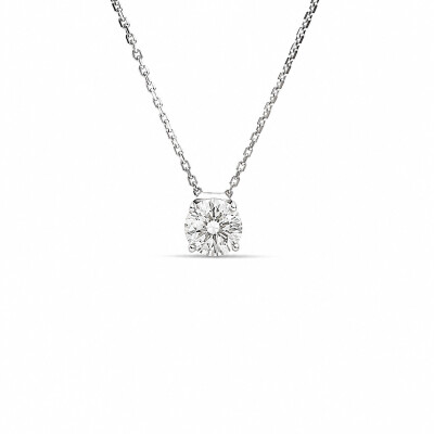 Collier Evidence or blanc et diamant 0,80 carat