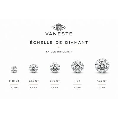 Collier Evidence or rose et diamant 0,38 carat