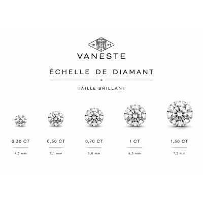 Collier Evidence or rose et diamant 0,45 carat