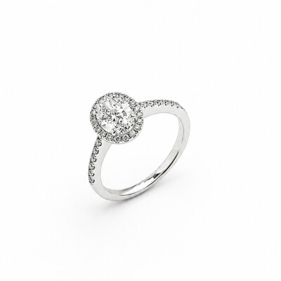 Solitaire Trouble or blanc et diamant 1,00 carat