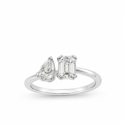 Bague Resonance or blanc et diamants