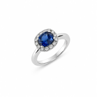 Bague Morphée or blanc et saphir