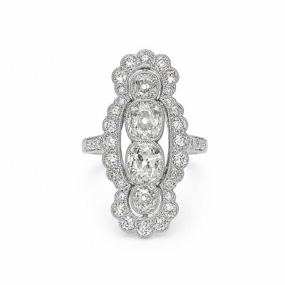 Bague Occasion platine et diamants