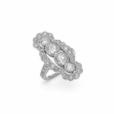 Bague Occasion platine et diamants