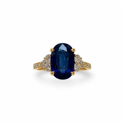 Bague Occasion or jaune et saphir