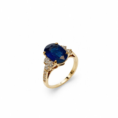 Bague Occasion or jaune et saphir