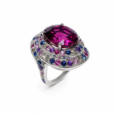 Bague Occasion or blanc et tourmaline
