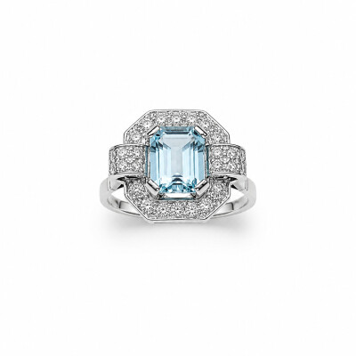 Bague Occasion platine et topaze