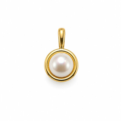 Pendentif Occasion or jaune et perle