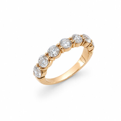 Alliance Divine or rose et diamants 2,16 carats