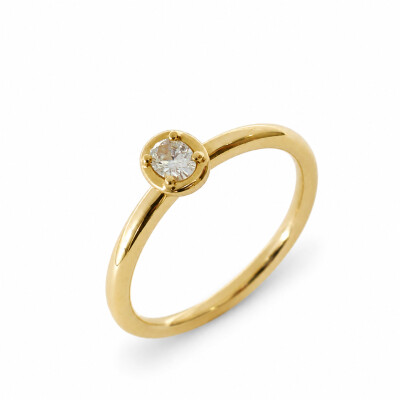 Solitaire Euclide or jaune diamant ovale 0,13 carat