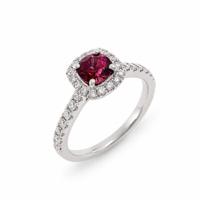 Bague Morphée Absolue or blanc et rhodolite