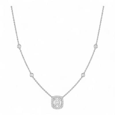 COLLIER CARRÉ OR BLANC