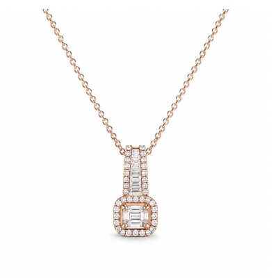 COLLIER OR ROSE DIAMANTS