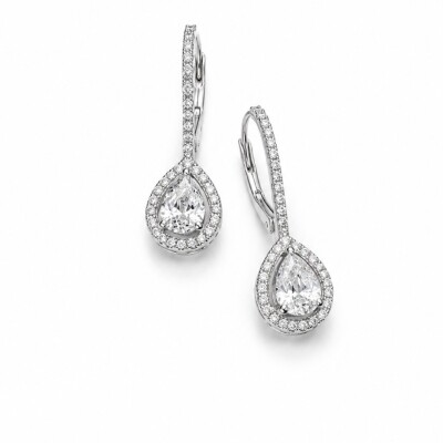 BOUCLES D'OREILLES DORMEUSES OR BLANC