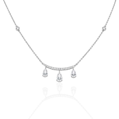 COLLIER TRIPLE POIRES DIAMANTS