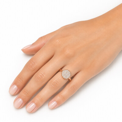 BAGUE OR ROSE DIAMANTS