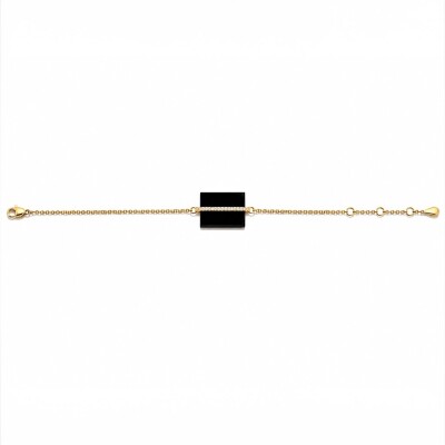 BRACELET ETIQUETTE ONYX & DIAMANTS