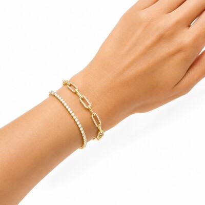 BRACELET MAILLONS DIAMANTS