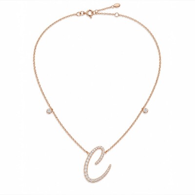 COLLIER LETTRE C DIAMANTS - COLLECTION EMPREINTE