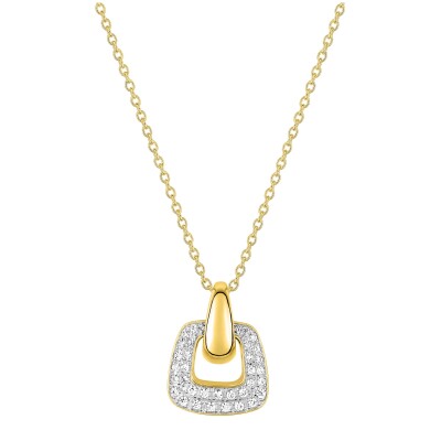 Collier or jaune pavé diamants