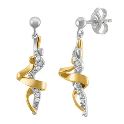 Boucles d'oreilles Jourdan Bijoux Fuji en argent et argent doré