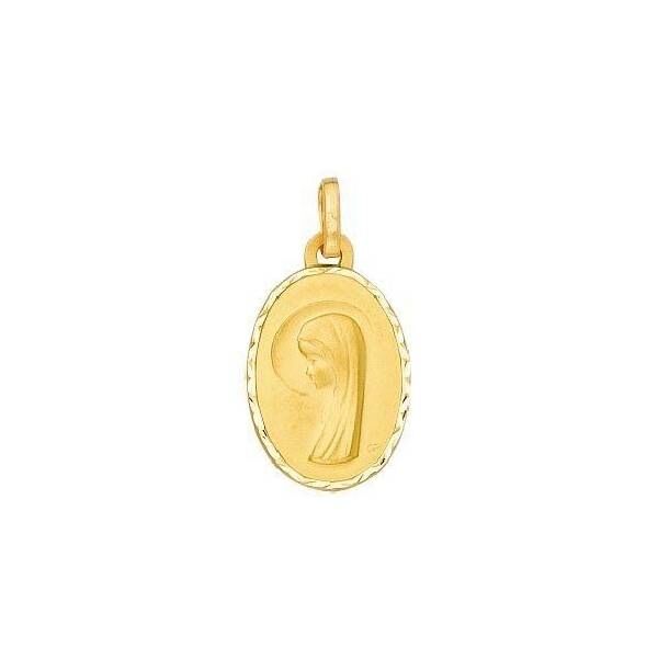 Médaille Veron Roques Vierge ovale en or jaune